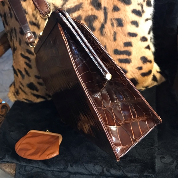 Vintage Original Wilcof Alligator Handbag Leather lined - Picture 6 of 7